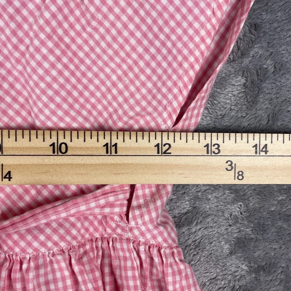 Ralph Lauren Wrap Dress Girls 6X Pink Gingham Plaid Cotton Preppy‎ Spring Summer